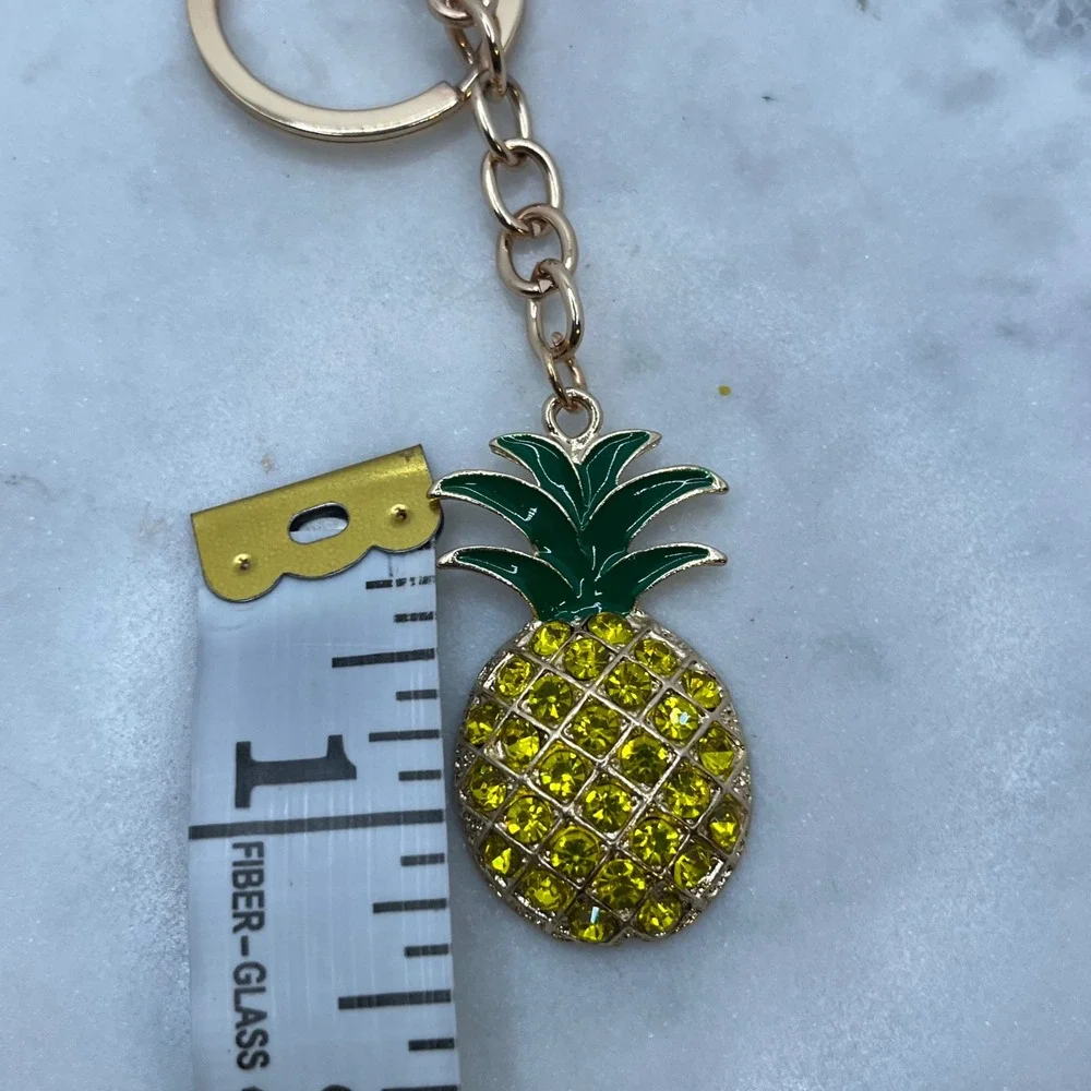 Pineapple Keychain Bag Charm Rhinestone Crystal Tropical Fruit‎ New Accessory